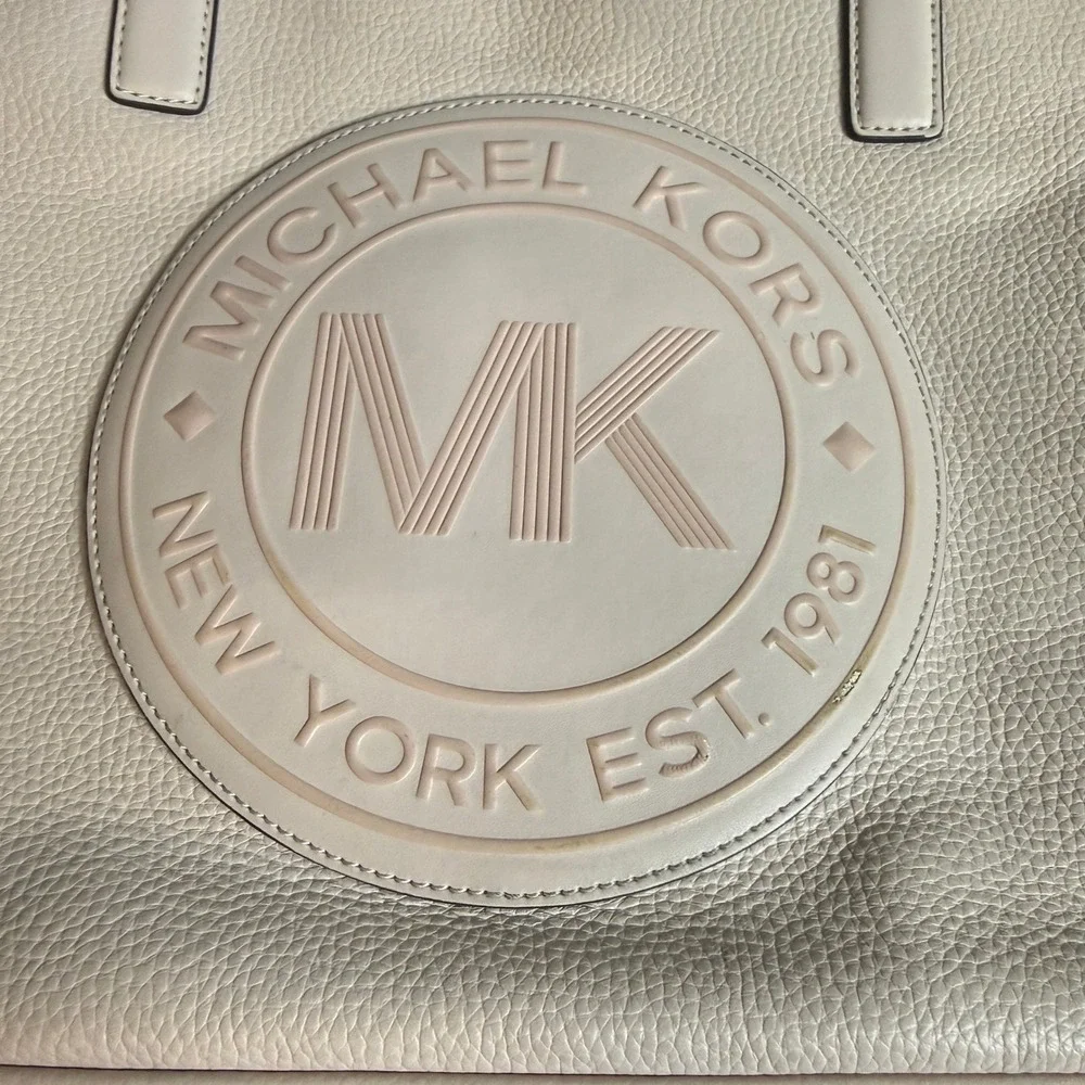 Michael‎ Kors Blush Pink Pebbled Leather MK Logo Tote Bag